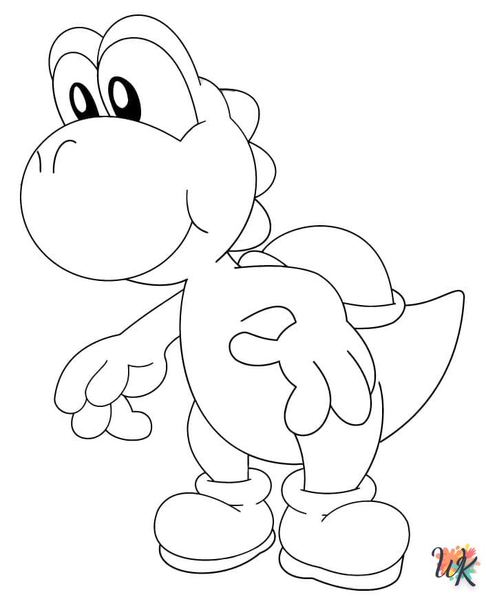 coloriage Yoshi  et découpage à imprimer