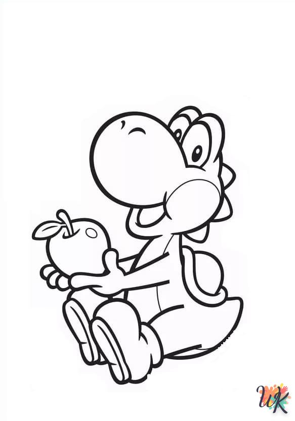 coloriage Yoshi  a imprimer enfant 10 ans