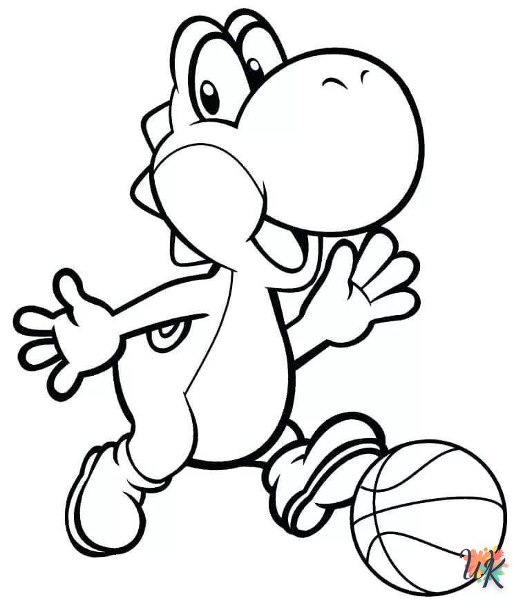 coloriage Yoshi  à imprimer pour enfant de 12 ans