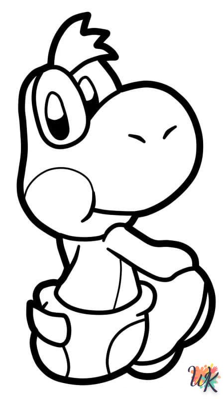 coloriage Yoshi  à imprimer pour enfant de 6 ans