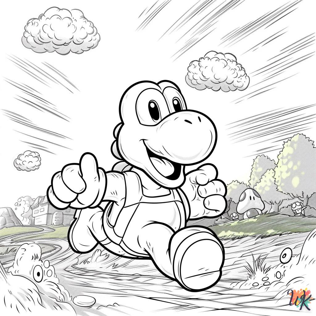 coloriage Yoshi  à imprimer pour enfant de 2 ans