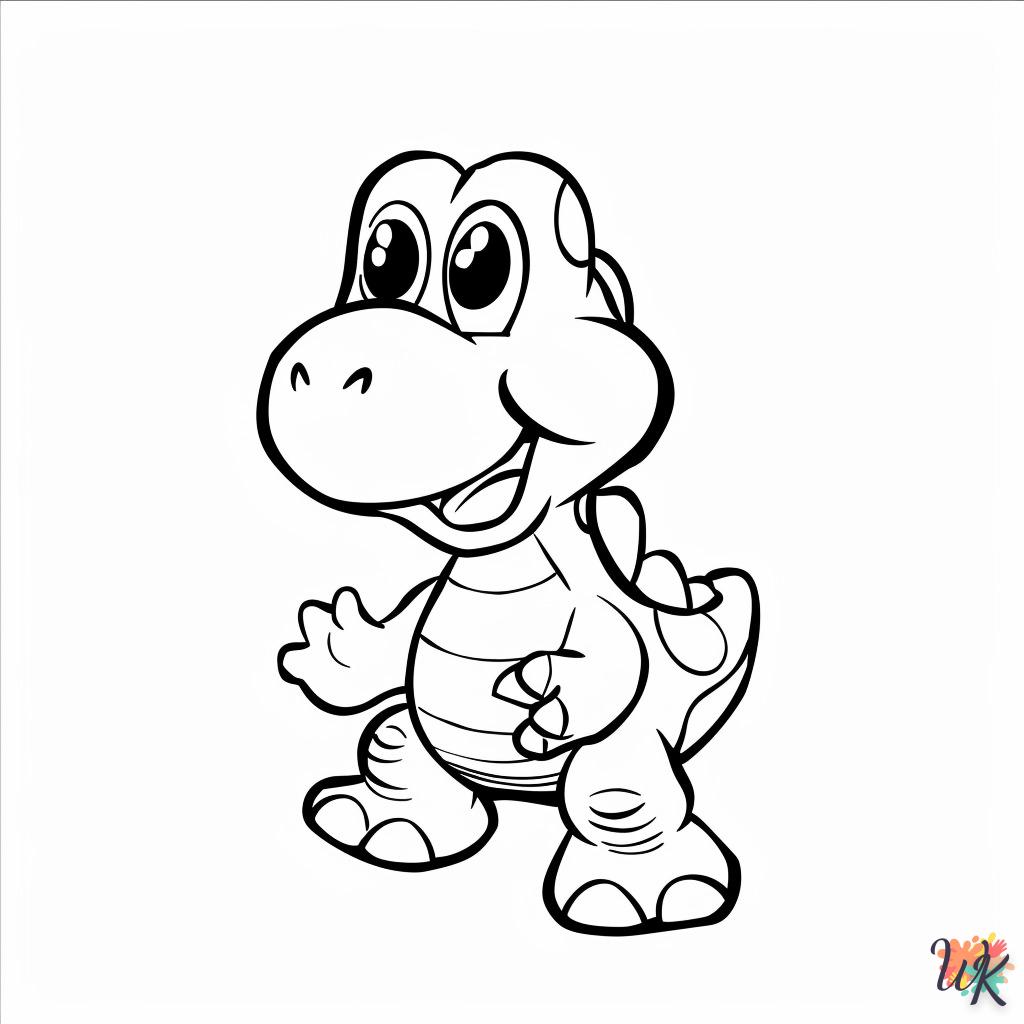 coloriage Yoshi  à imprimer pour enfant de 8 ans