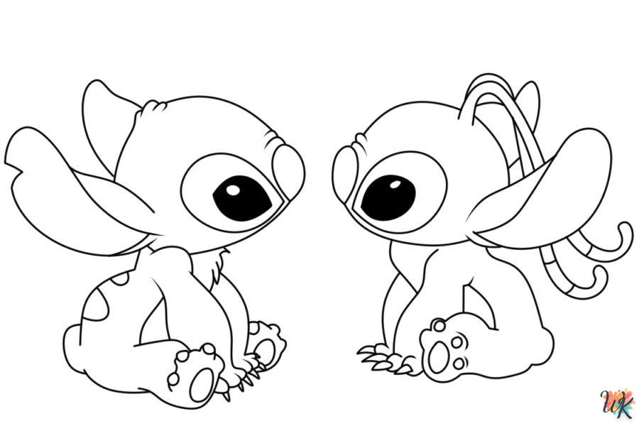 coloriage Stitch et Angel  educatif pour enfant