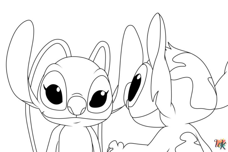 coloriage Stitch et Angel  à imprimer pour enfant de 8 ans