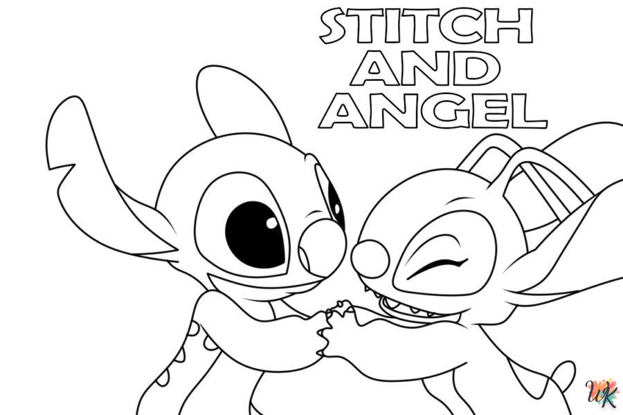 coloriage Stitch et Angel  et apprentissage