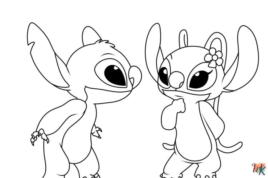 coloriage Stitch et Angel  en ligne a colorier