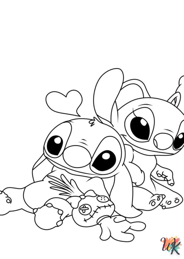 coloriage Stitch et Angel  à imprimer pour enfant de 12 ans