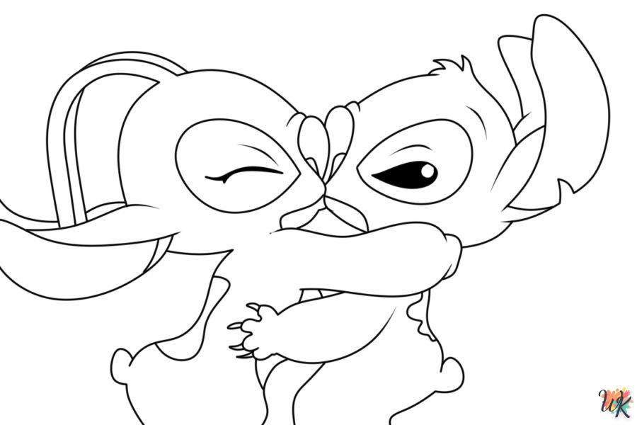 coloriage Stitch et Angel  en ligne pour enfant