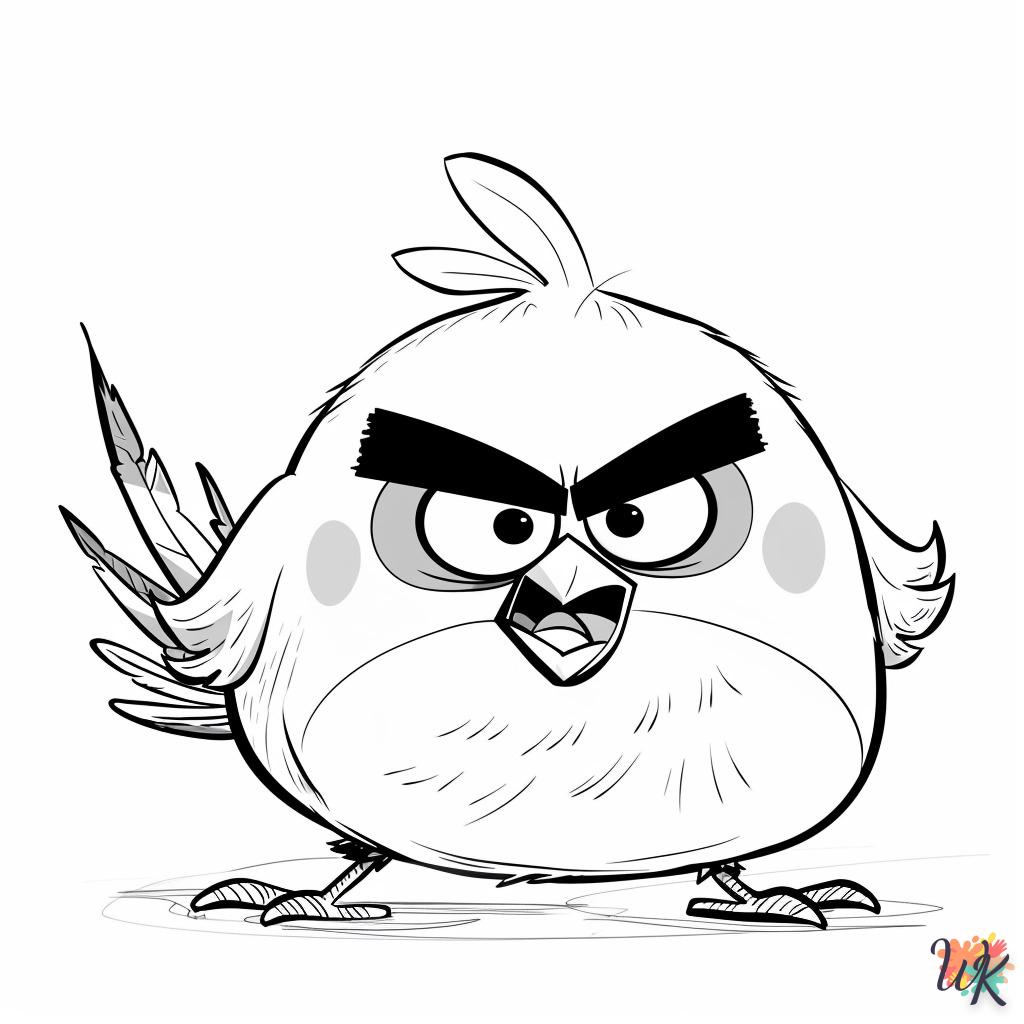 coloriage Angry Birds  enfant 6 ans à imprimer