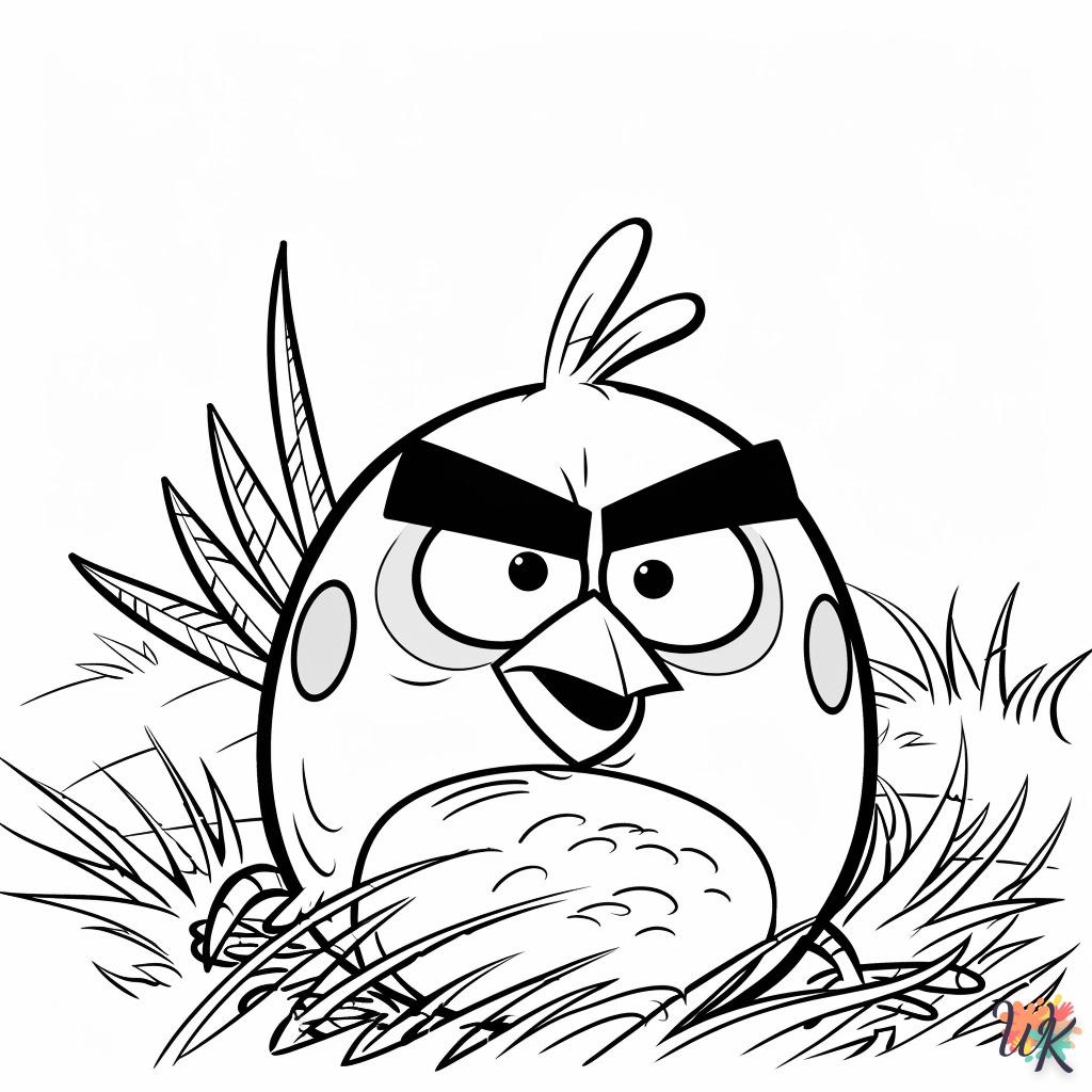 coloriage Angry Birds  enfant 5 ans à imprimer