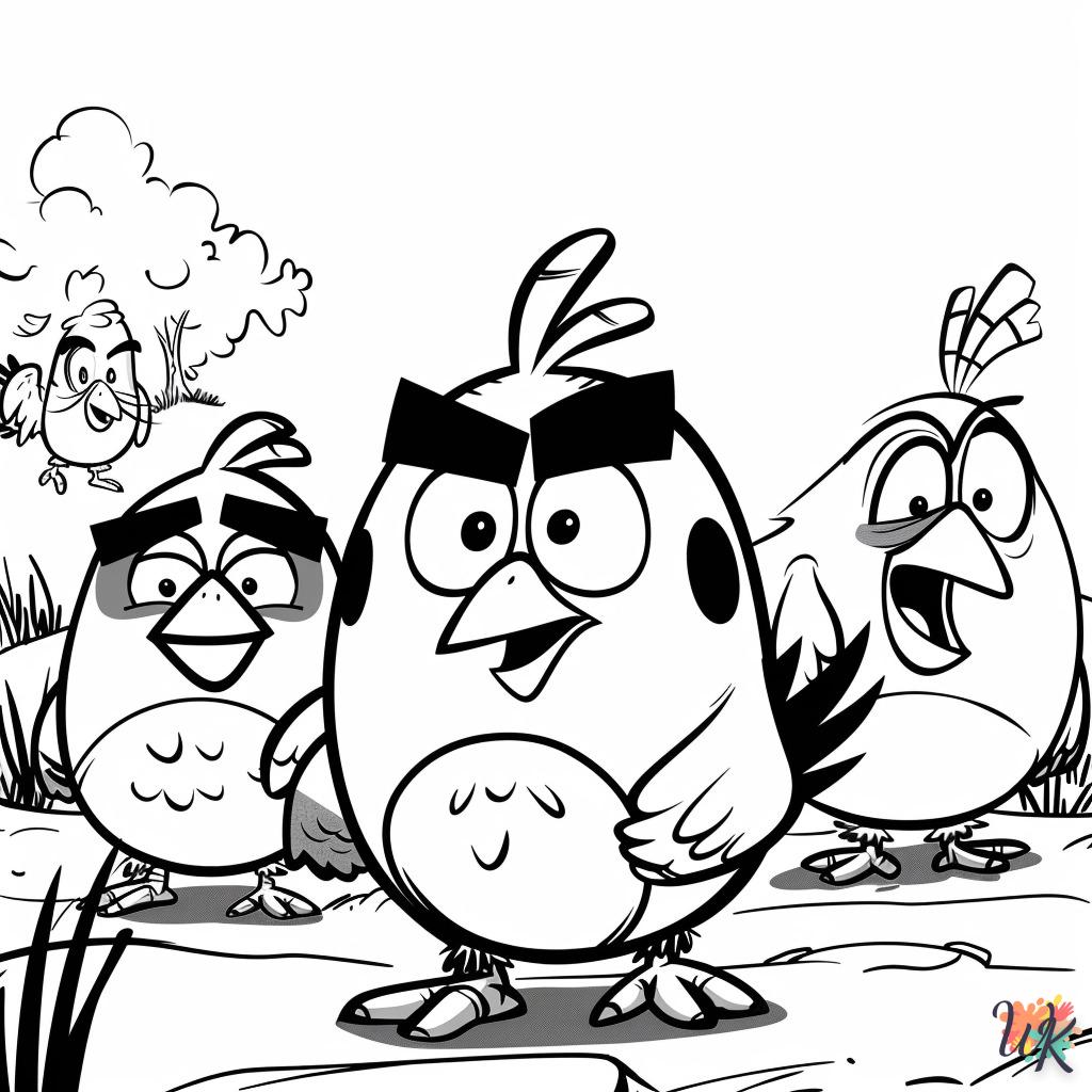 coloriage Angry Birds  pour enfant de 7 ans