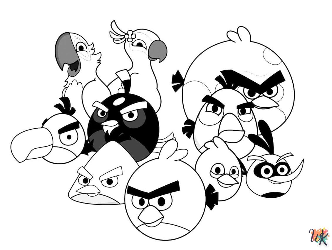 coloriage Angry Birds  d'enfant a imprimer