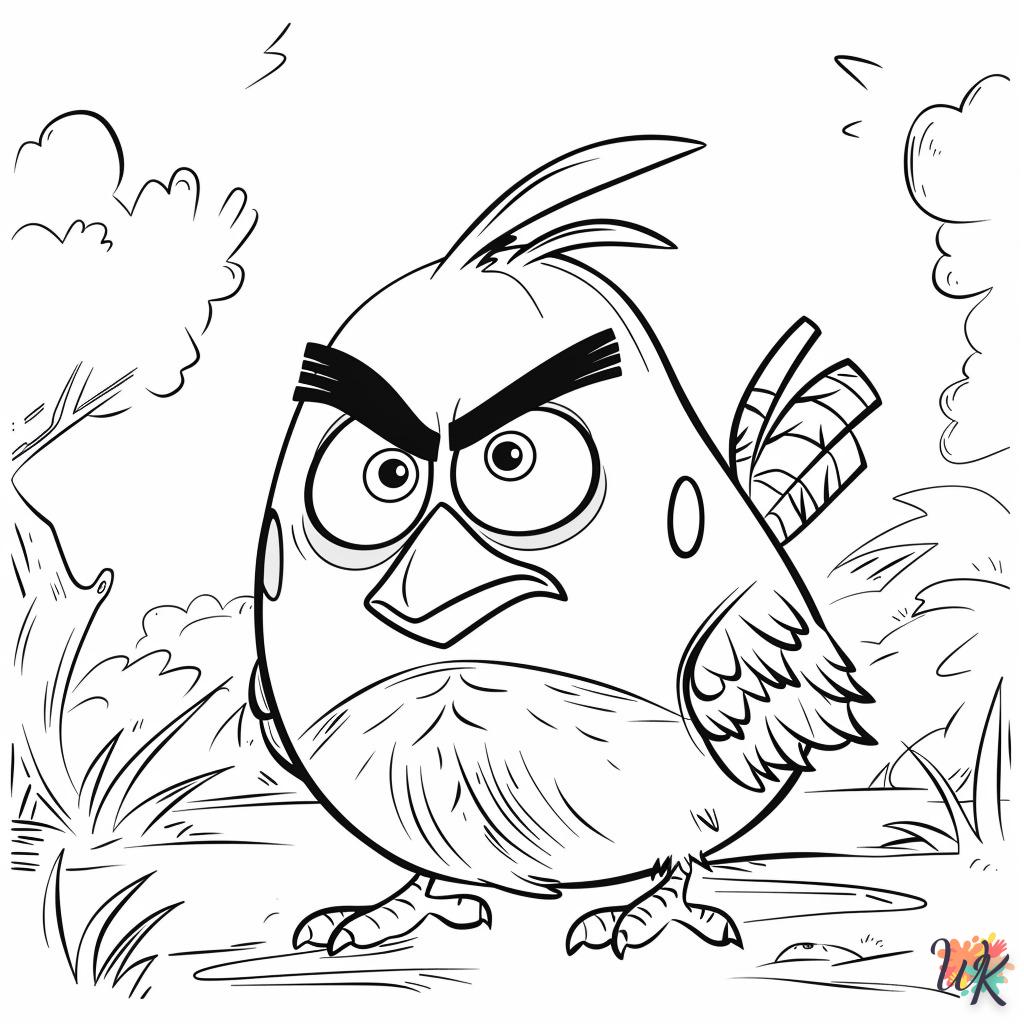 coloriage Angry Birds  a imprimer enfant 5 ans