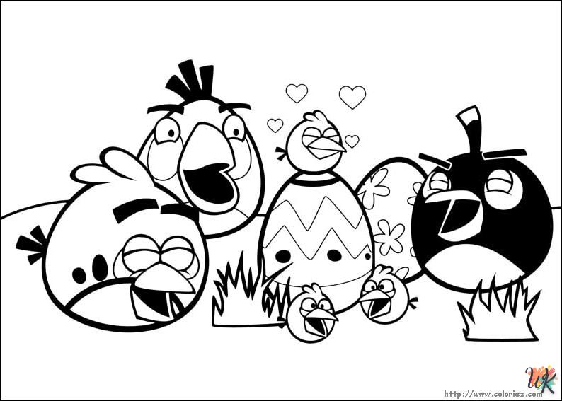 coloriage Angry Birds  enfant a imprimer