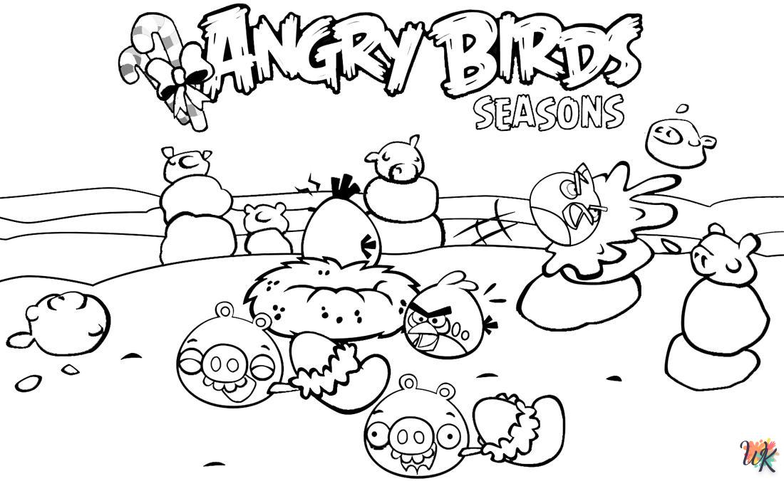 coloriage Angry Birds  pour enfant de 3 ans