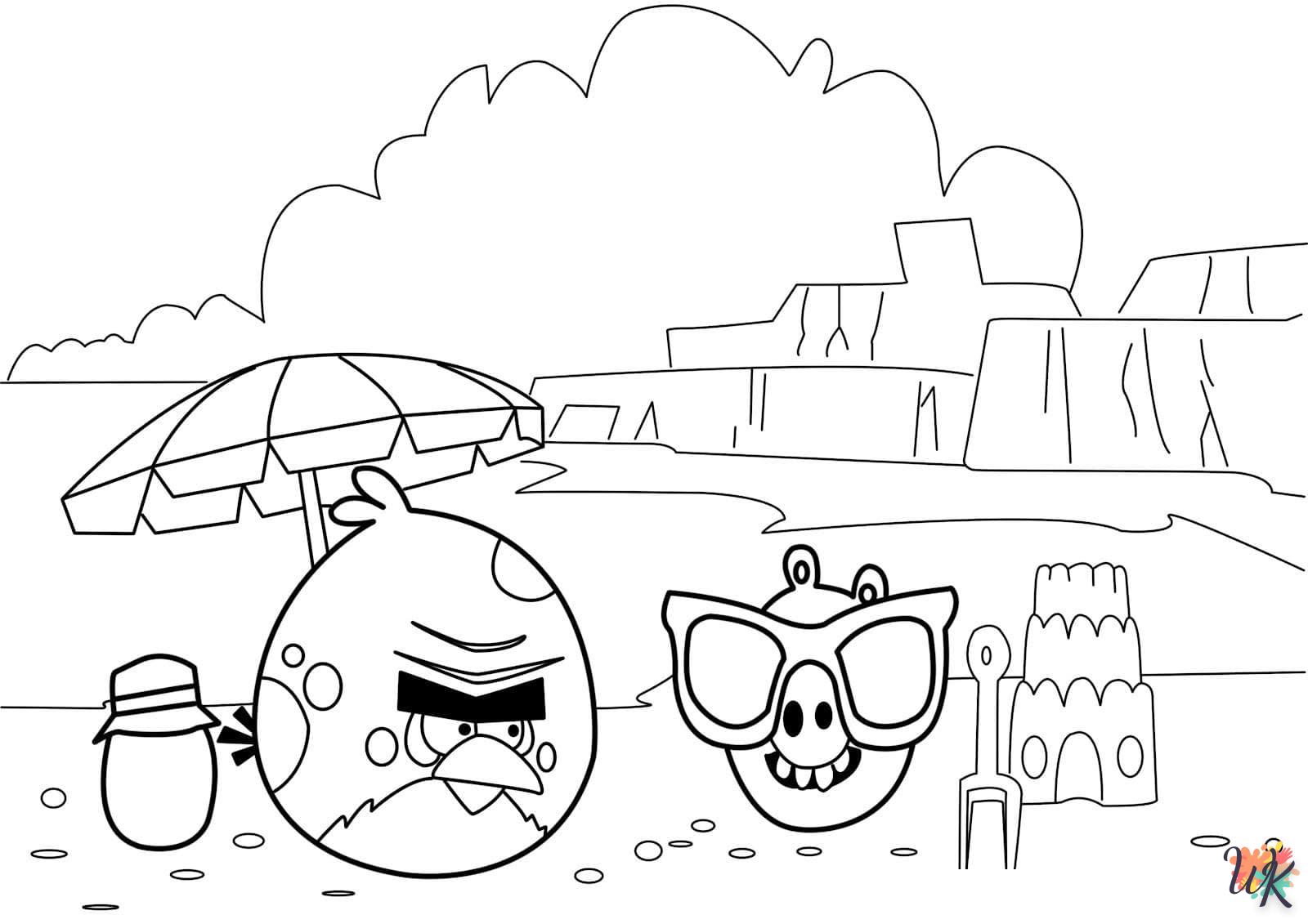 coloriage Angry Birds  pour enfant de 3 ans