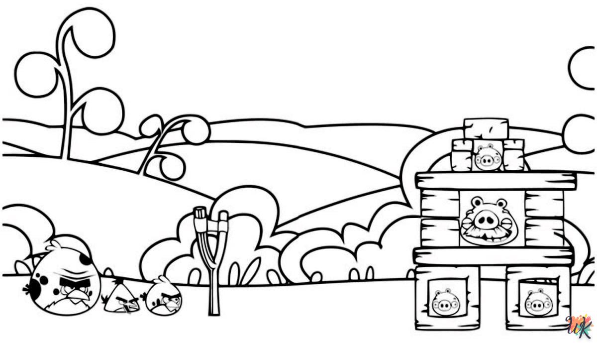 coloriage Angry Birds  educatif pour enfant