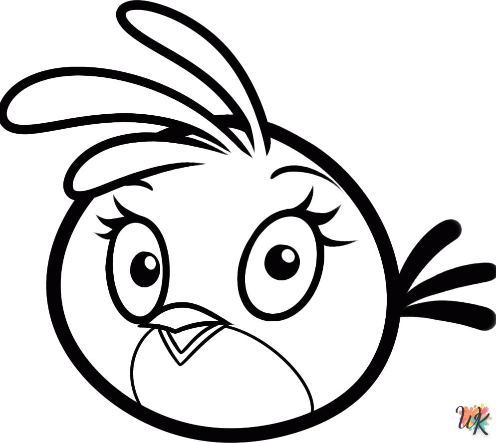 coloriage Angry Birds  à imprimer kawaii