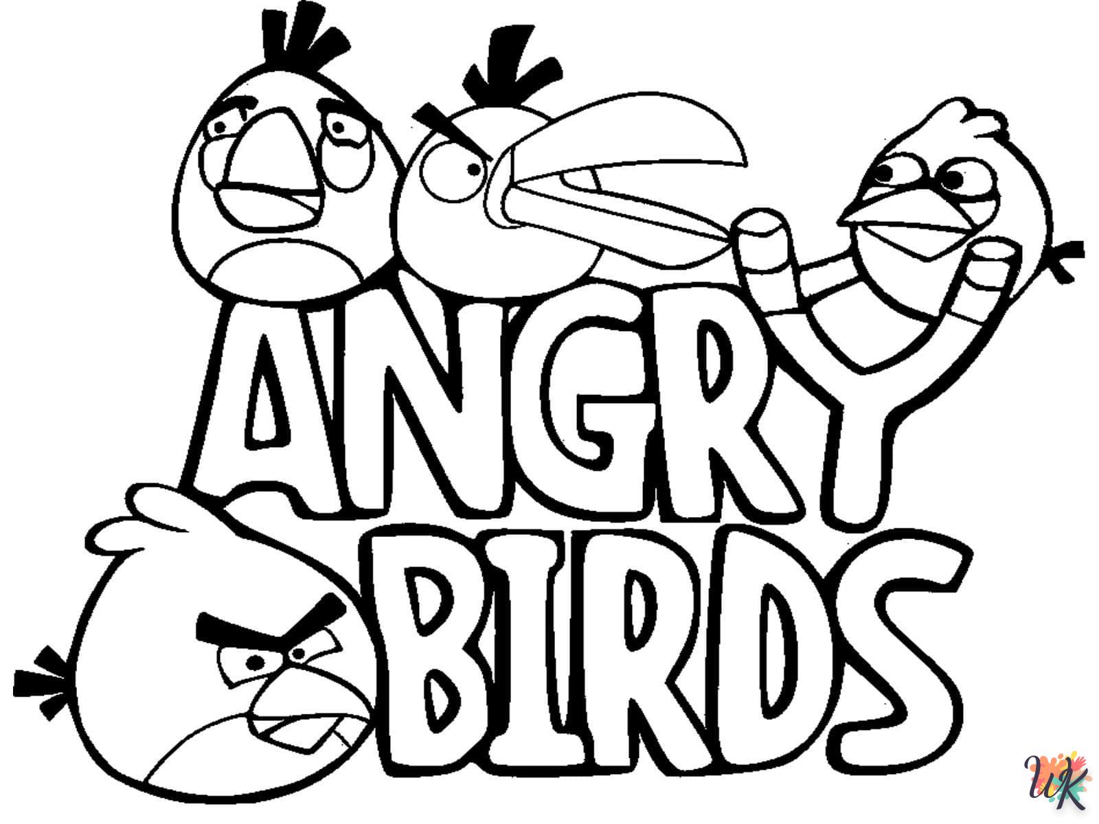 coloriage Angry Birds  pour enfant de 5 ans