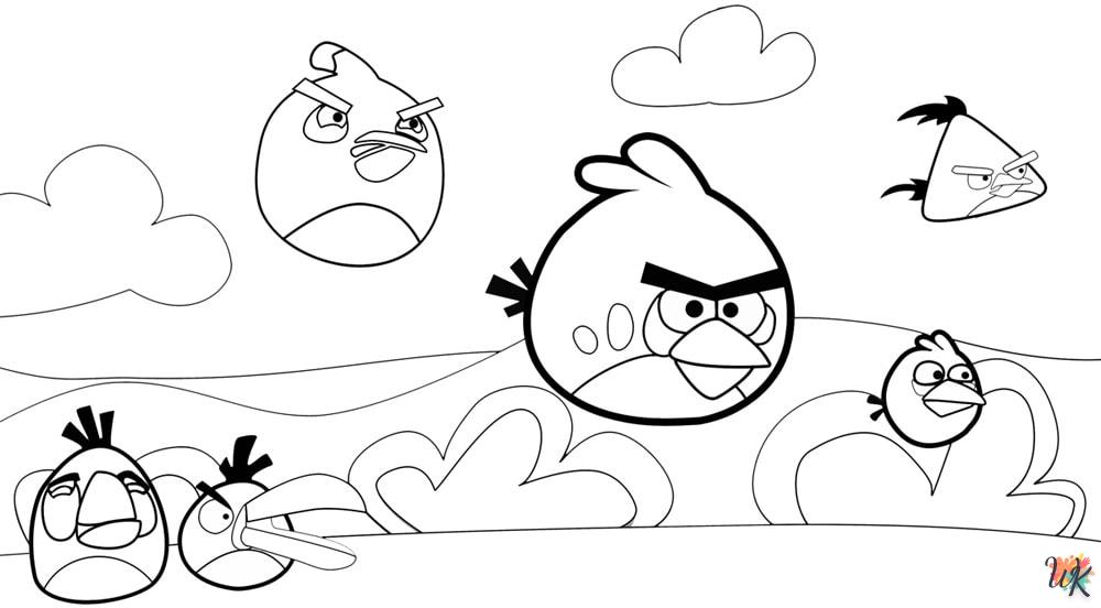 coloriage Angry Birds  pour enfant de 4 ans