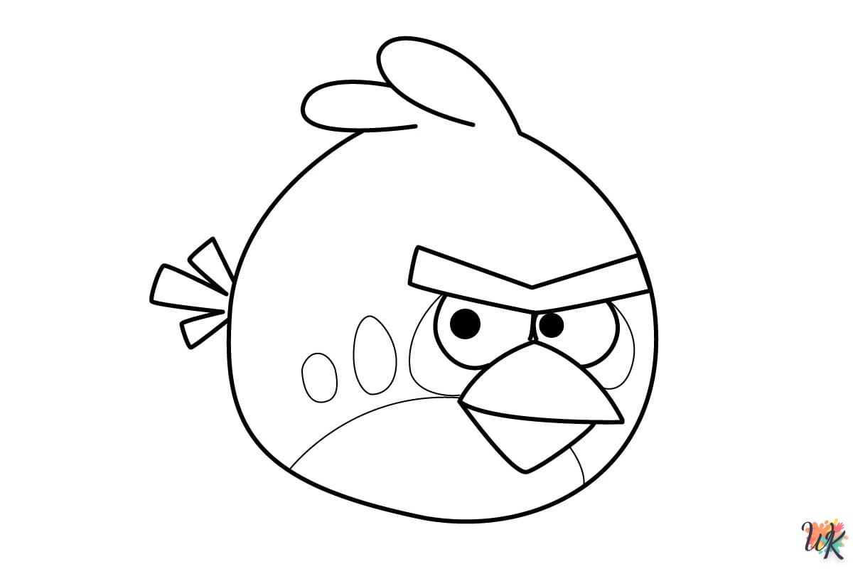 coloriage Angry Birds  a imprimer pour enfant de 4 ans