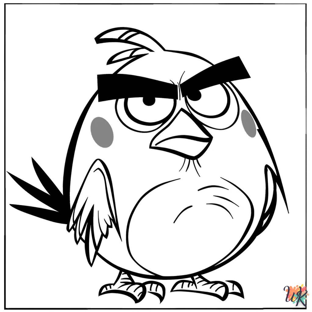 coloriage Angry Birds  enfant 5 ans à imprimer