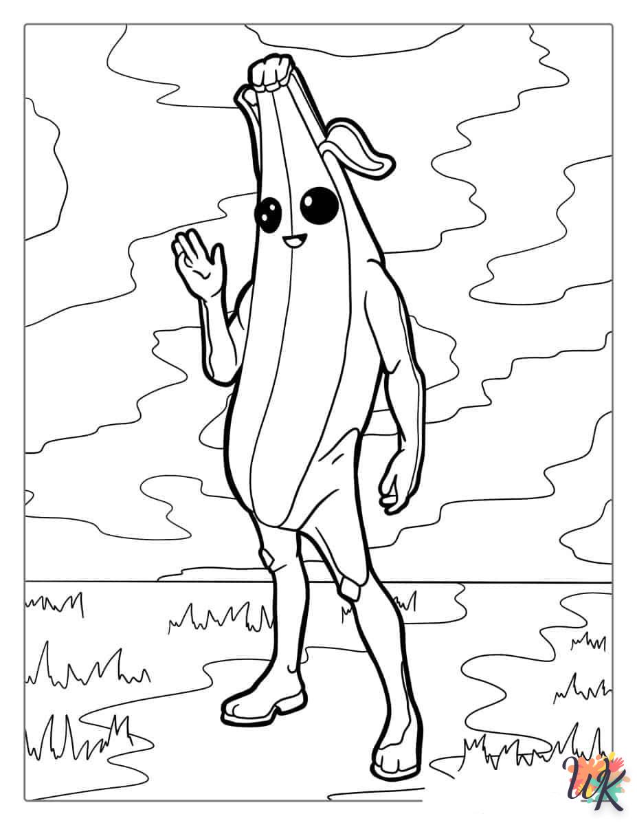 coloriage Fortnite Banane  de pour enfants