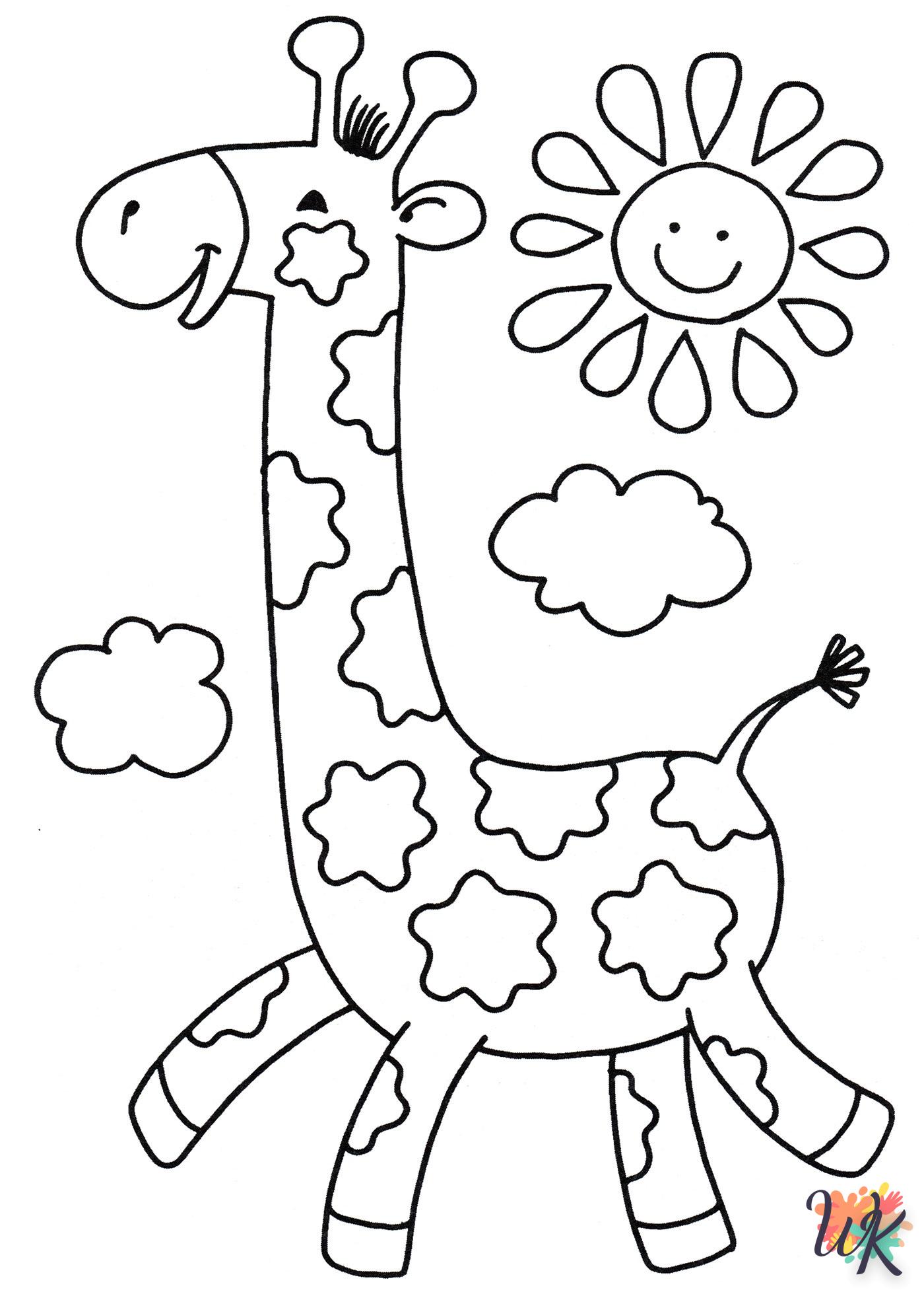 coloriage Girafe  gratuit pour enfants