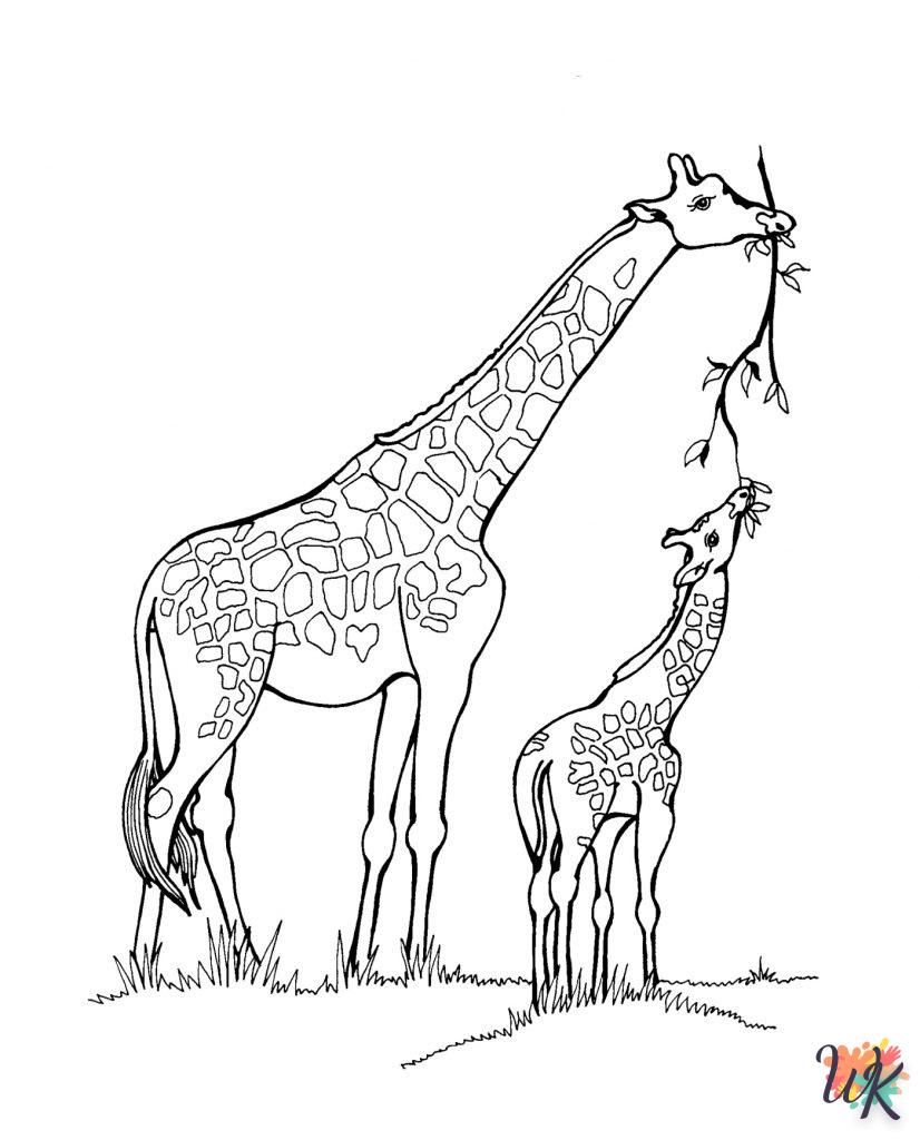 coloriage Girafe  à imprimer pour enfant de 12 ans