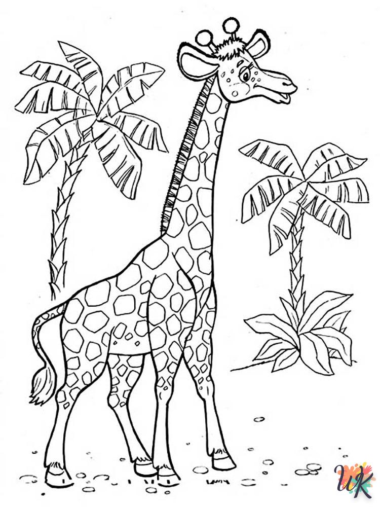 coloriage Girafe  gratuit à imprimer