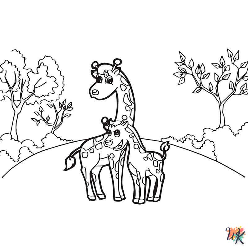 coloriage Girafe  pour bebe a imprimer