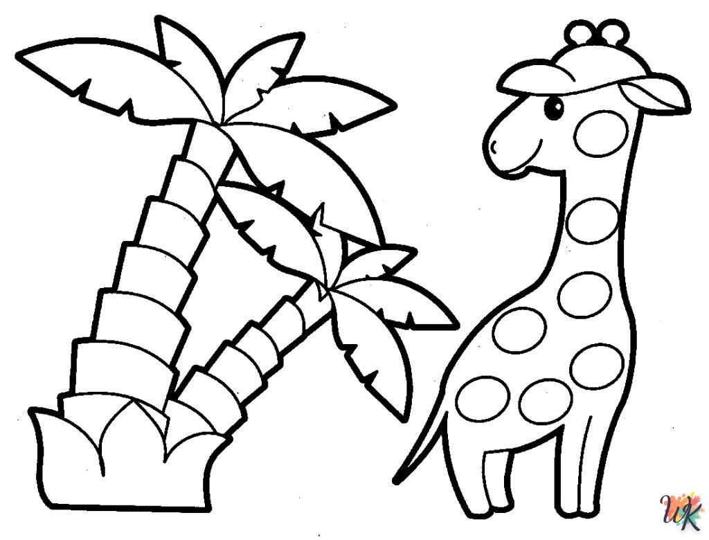 coloriage Girafe  educatif pour enfant