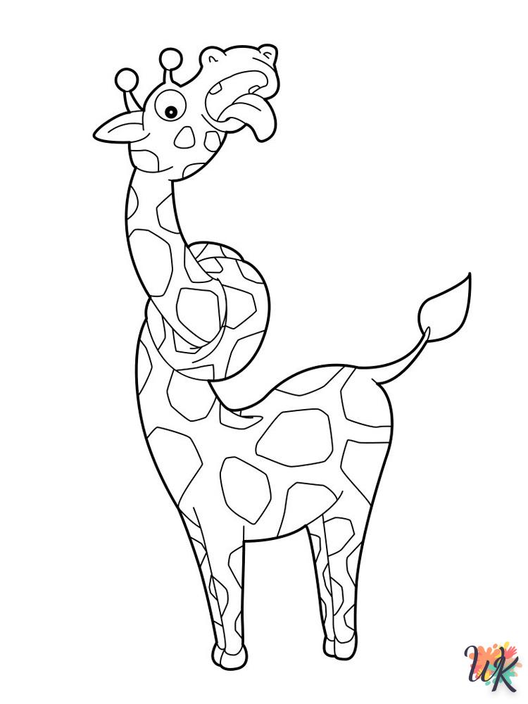 coloriage Girafe  à imprimer pour enfant de 10 ans