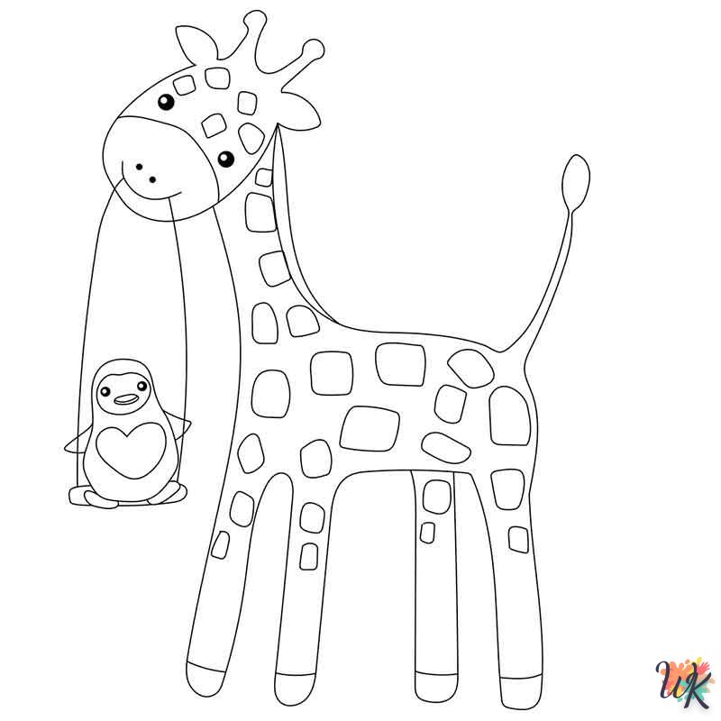 coloriage Girafe  gratuit à imprimer