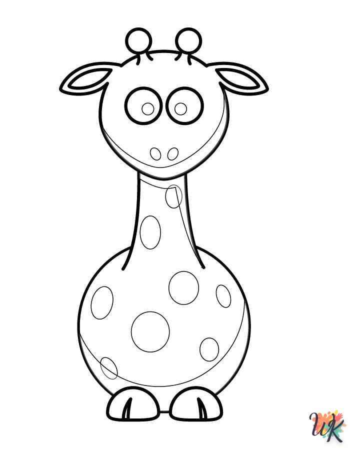 coloriage Girafe  à imprimer pour enfant de 8 ans