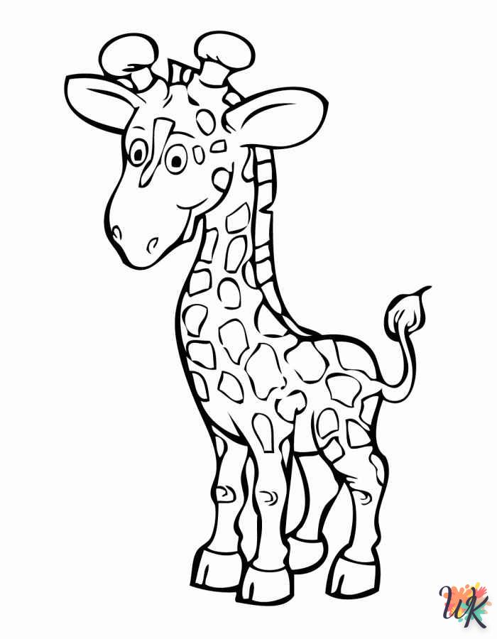 coloriage Girafe  à imprimer pour enfant de 2 ans