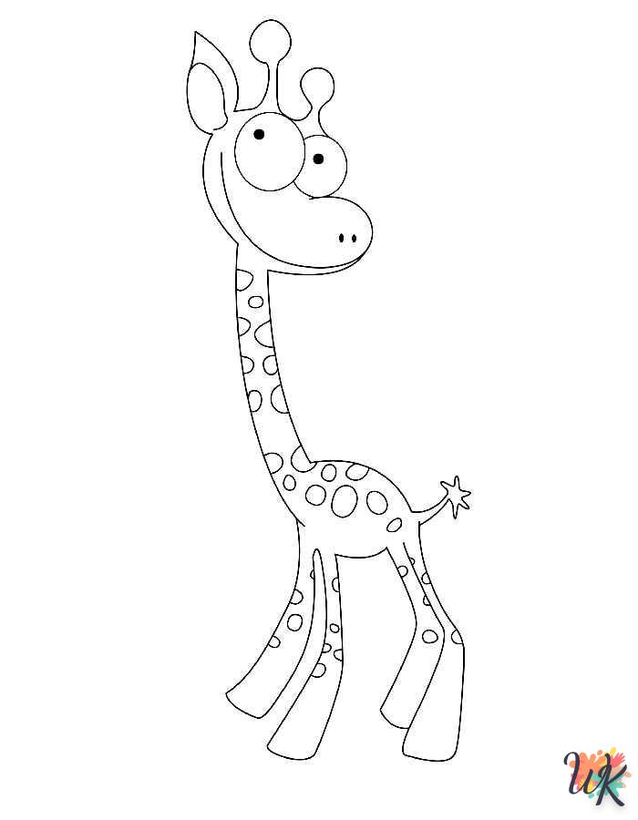 coloriage Girafe  enfant à imprimer gratuit