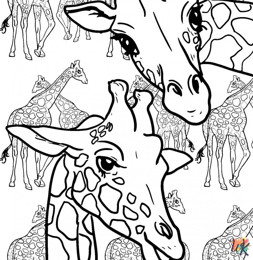 coloriage Girafe  enfant 8 ans a imprimer