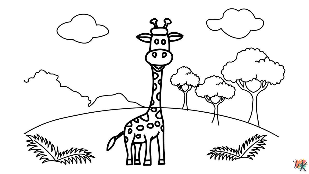 coloriage Girafe  en ligne pour bebe de 2 ans