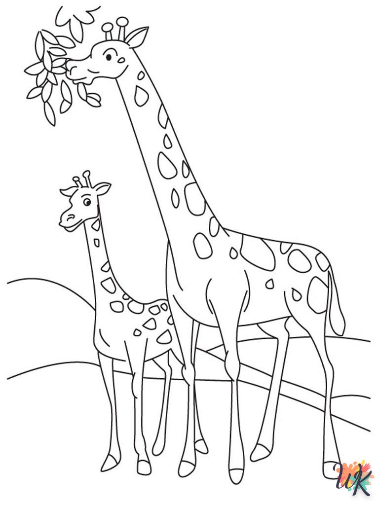 coloriage Girafe  enfant 8 ans a imprimer