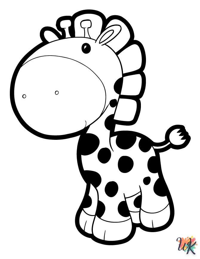 coloriage Girafe  à imprimer pour enfant de 9 ans