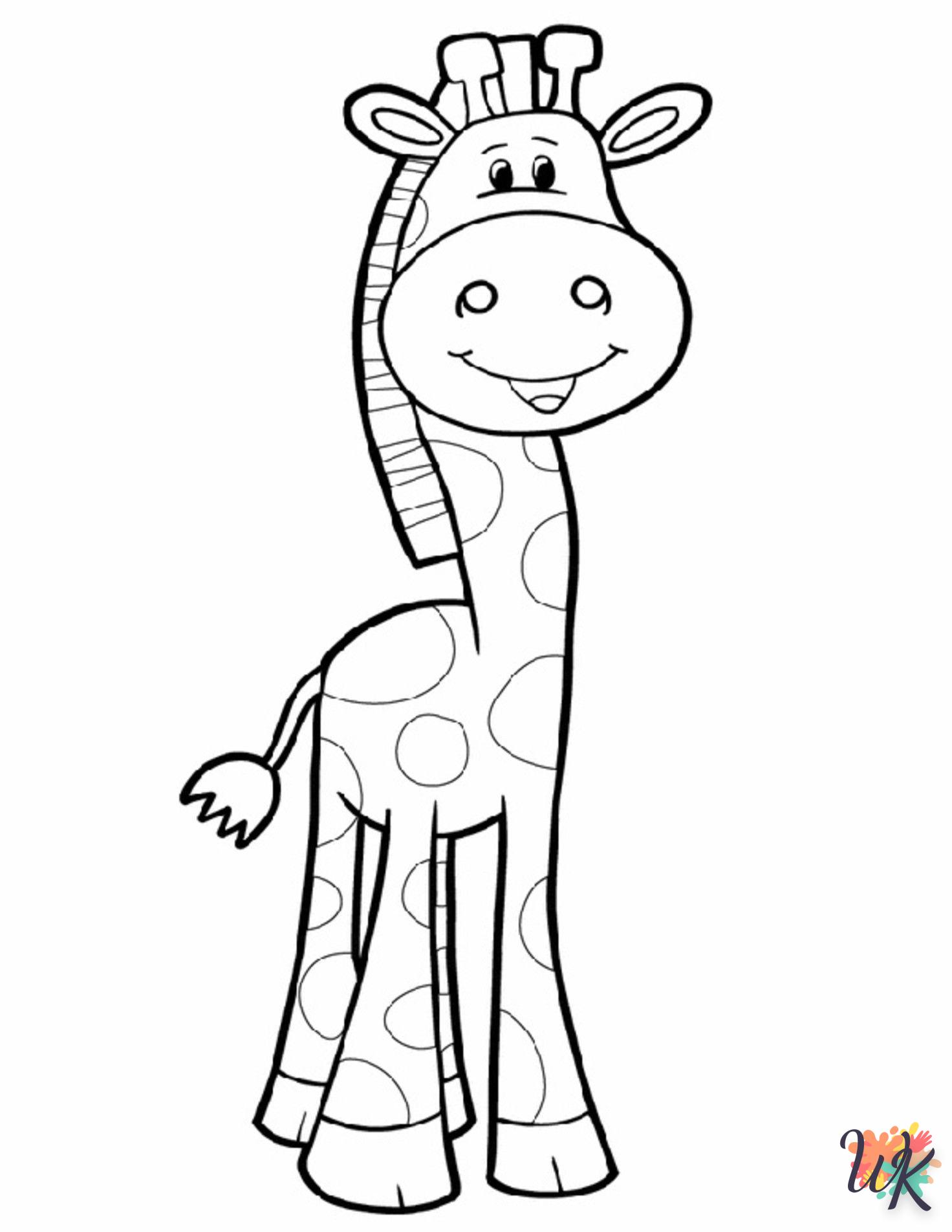 coloriage Girafe  à imprimer kawaii