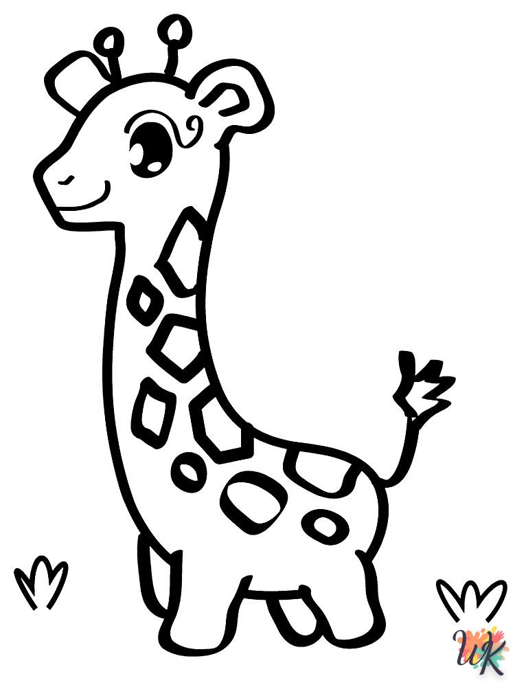 coloriage Girafe  d'enfant a imprimer