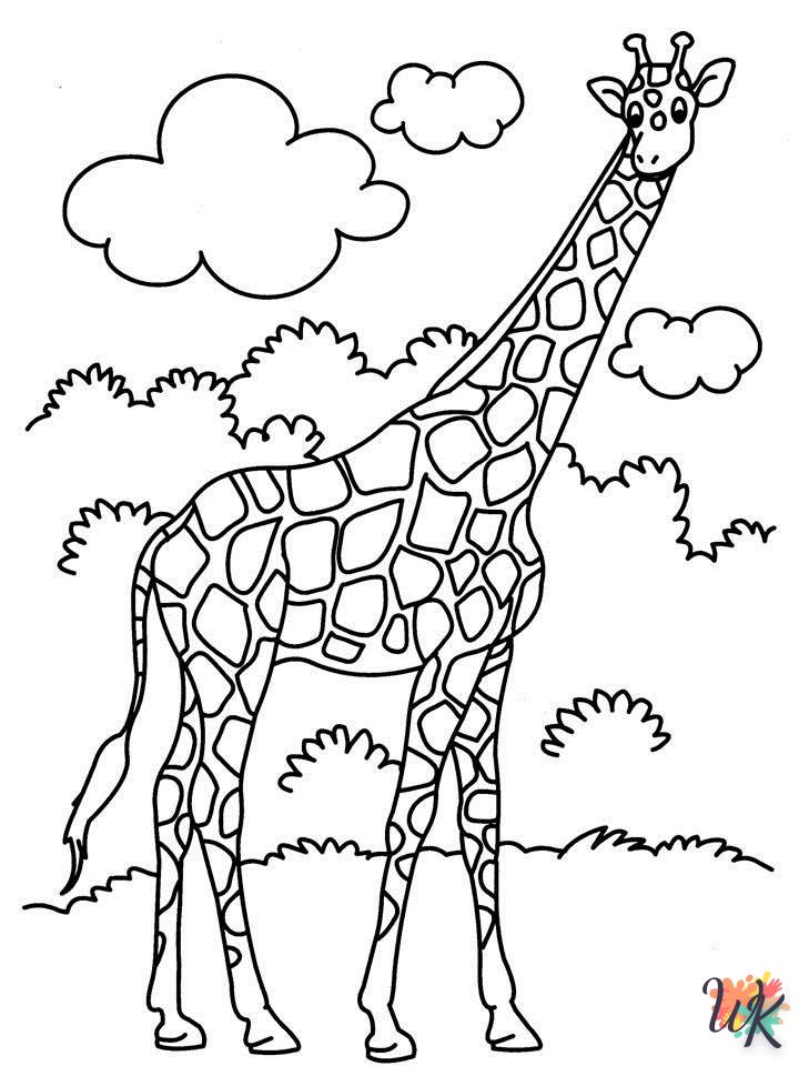 coloriage Girafe  dinosaures en ligne gratuit à imprimer