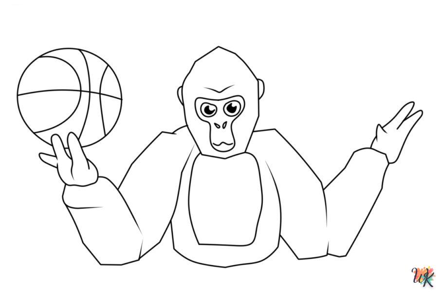 coloriage Gorilla Tag  en ligne maternelle