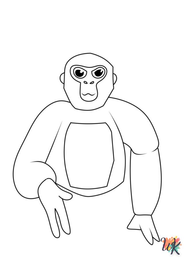 coloriage Gorilla Tag  en ligne pour bebe de 2 ans