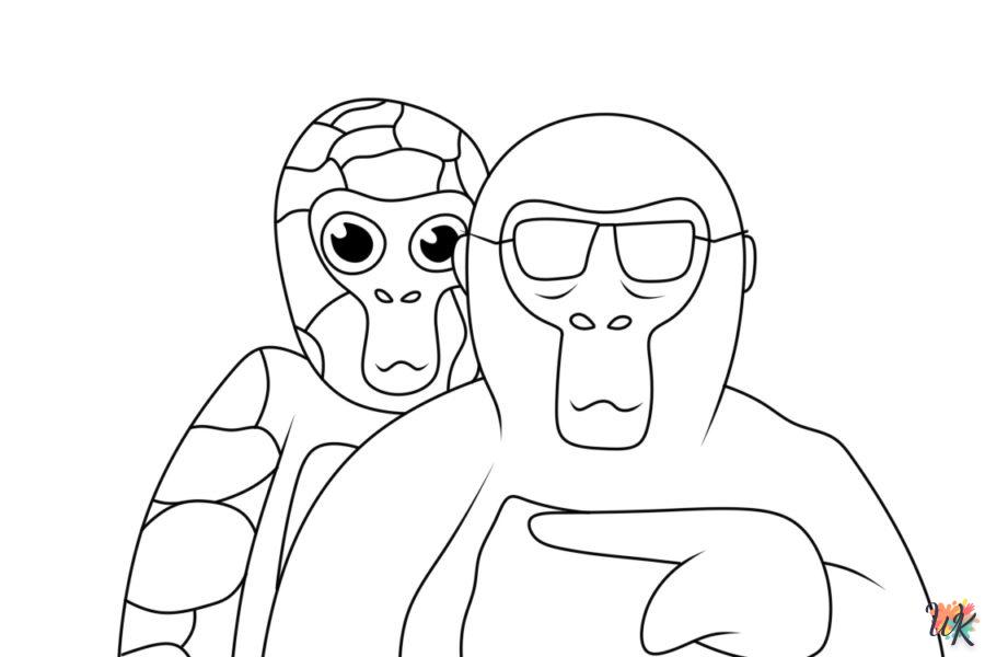 coloriage Gorilla Tag  enfant à imprimer gratuit