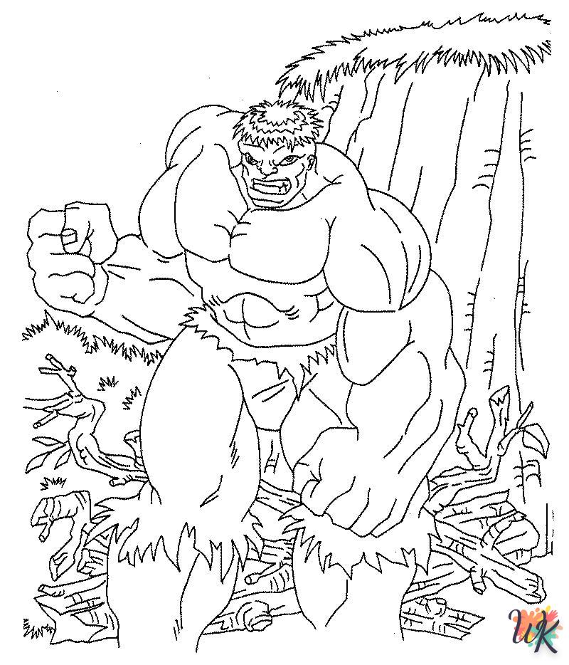 coloriage Hulk  à numéro adulte en ligne gratuit