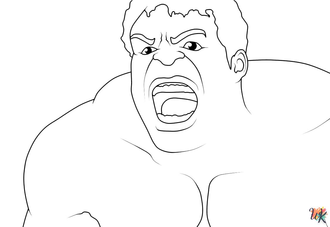 coloriage Hulk  à imprimer kawaii