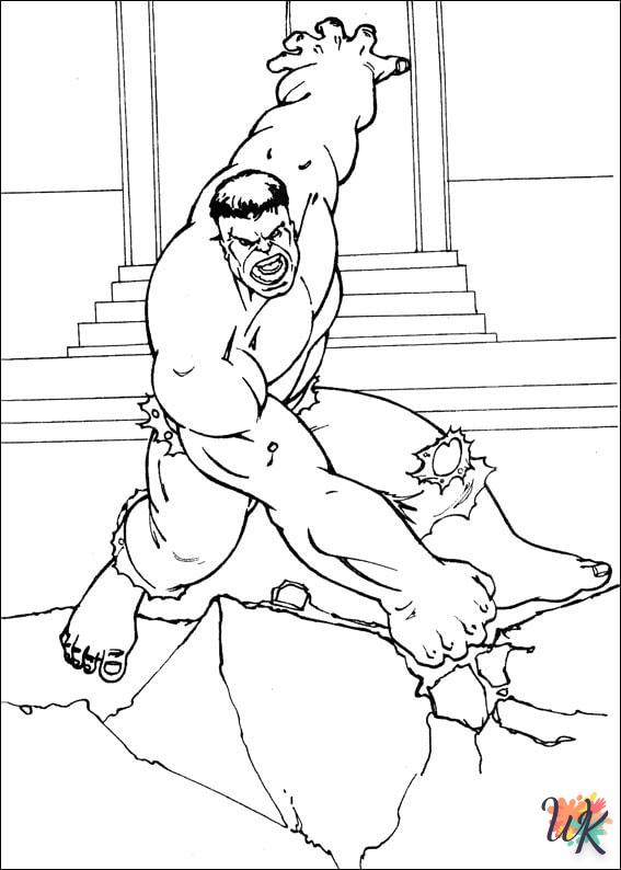 coloriage Hulk  et decoupage